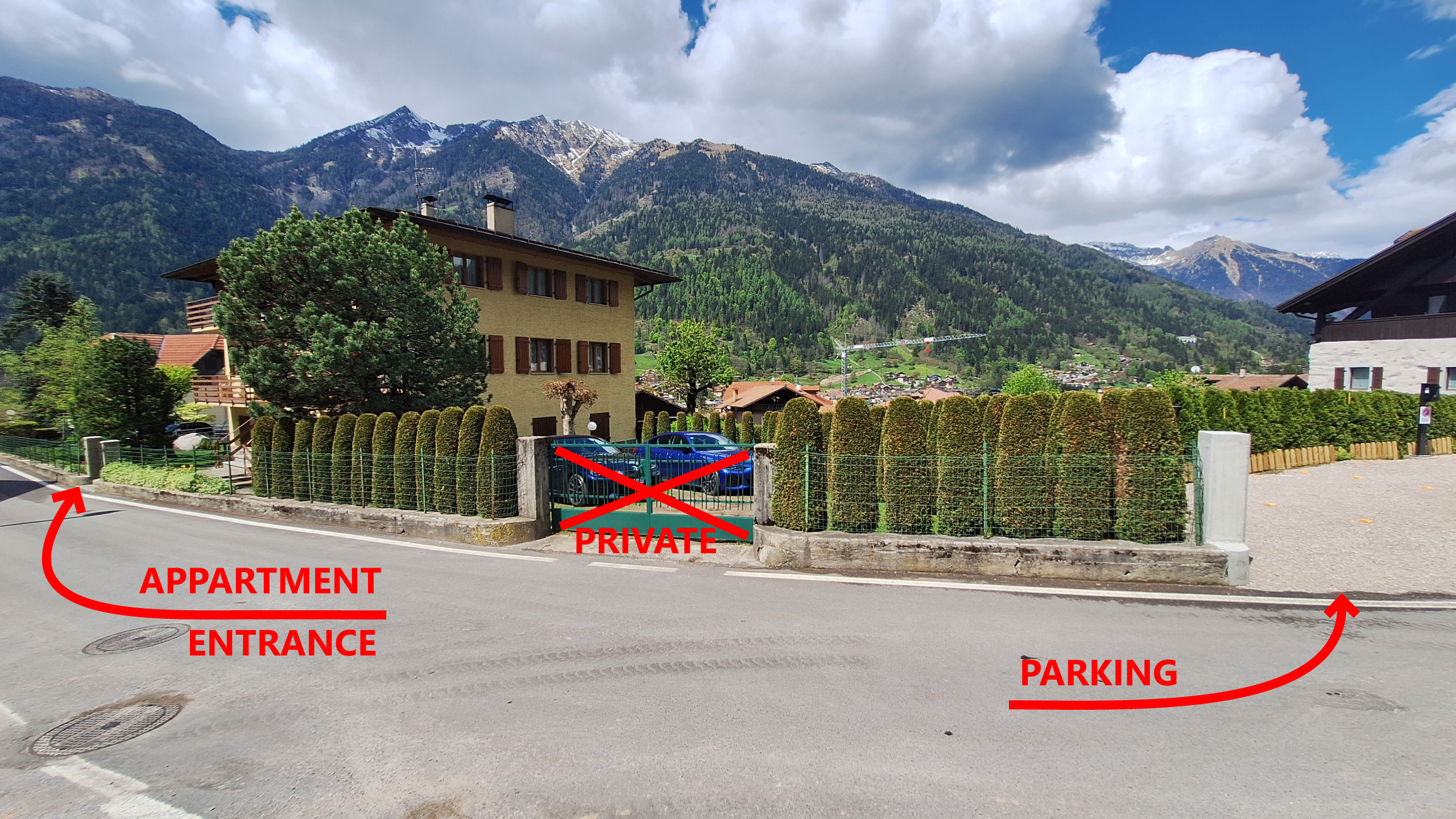 Istruzioni per il parcheggio gratuito